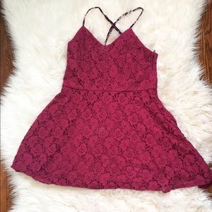 ✨Burgundy Lace Dress